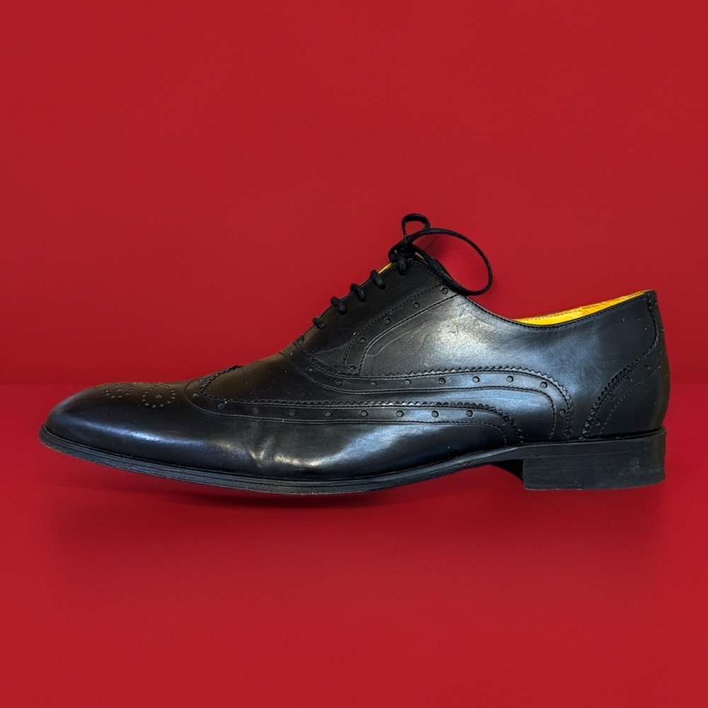Undandy Black Leather Wingtip Brogue Oxford Dress Shoes Mens 14 EU 48 Formal